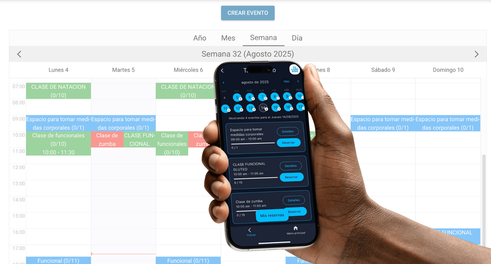 Reservas de clases sin estrés
