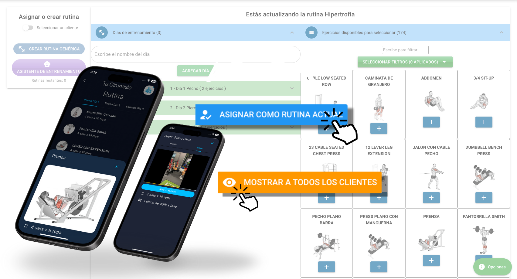 Rutinas listas en minutos